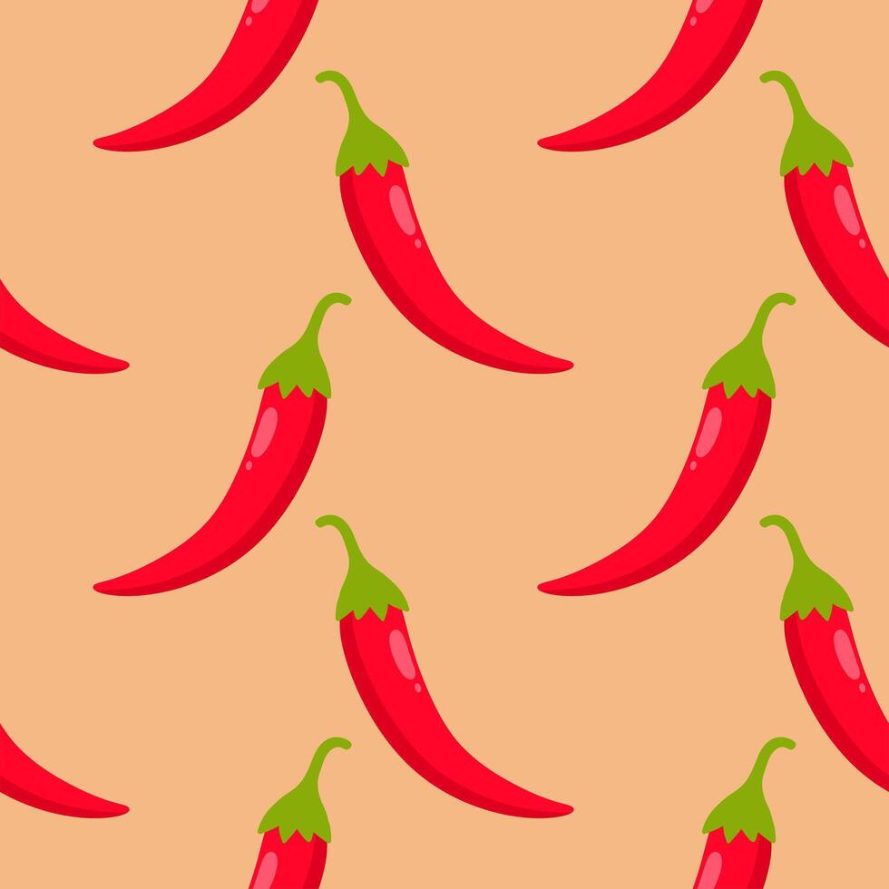 Cute spicy chili pattern background vector
