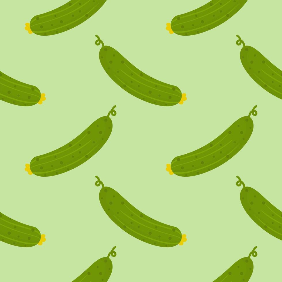 Cucumber seamless pattern. vector