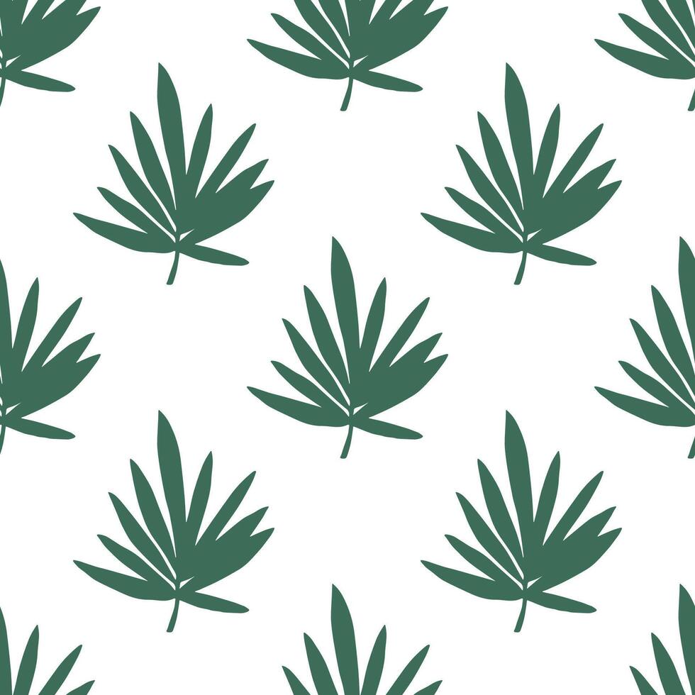 Seamless pattern with tropical leaves doodle for decorative print, wrapping paper, greeting cards, wallpaper and fabric vector