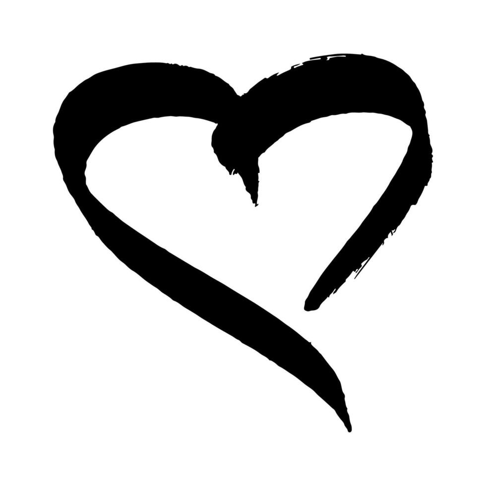 Simple hand drawn heart drawing illustration Scribble heart doodle Love clipart vector