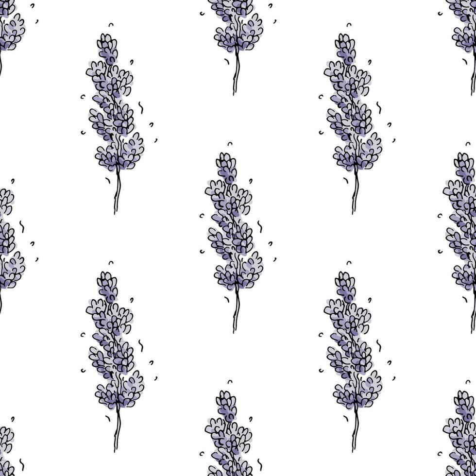 Seamless pattern with lavender flowers for decorative print, wrapping paper, greeting cards, wallpaper and fabric vector