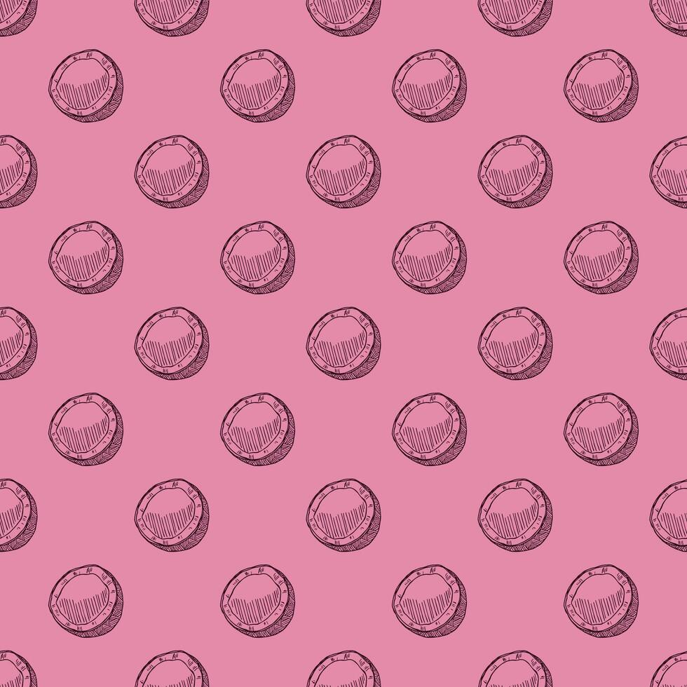 Seamless pattern with coconut doodle for decorative print, wrapping paper, greeting cards, wallpaper and fabric vector