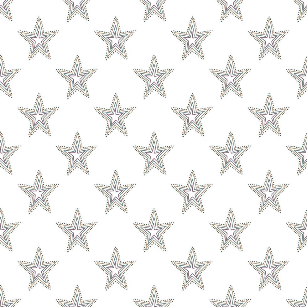 Seamless pattern with cute stars doodle for decorative print, wrapping paper, greeting cards, wallpaper and fabric vector