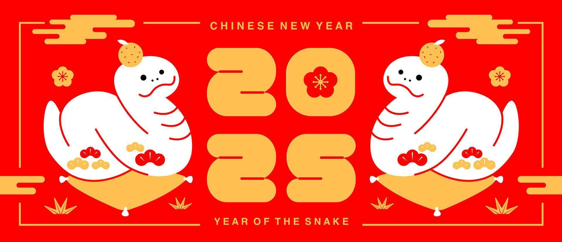 Lunar new year, Chinese New Year 2025 ,Year of the Snake ,line art