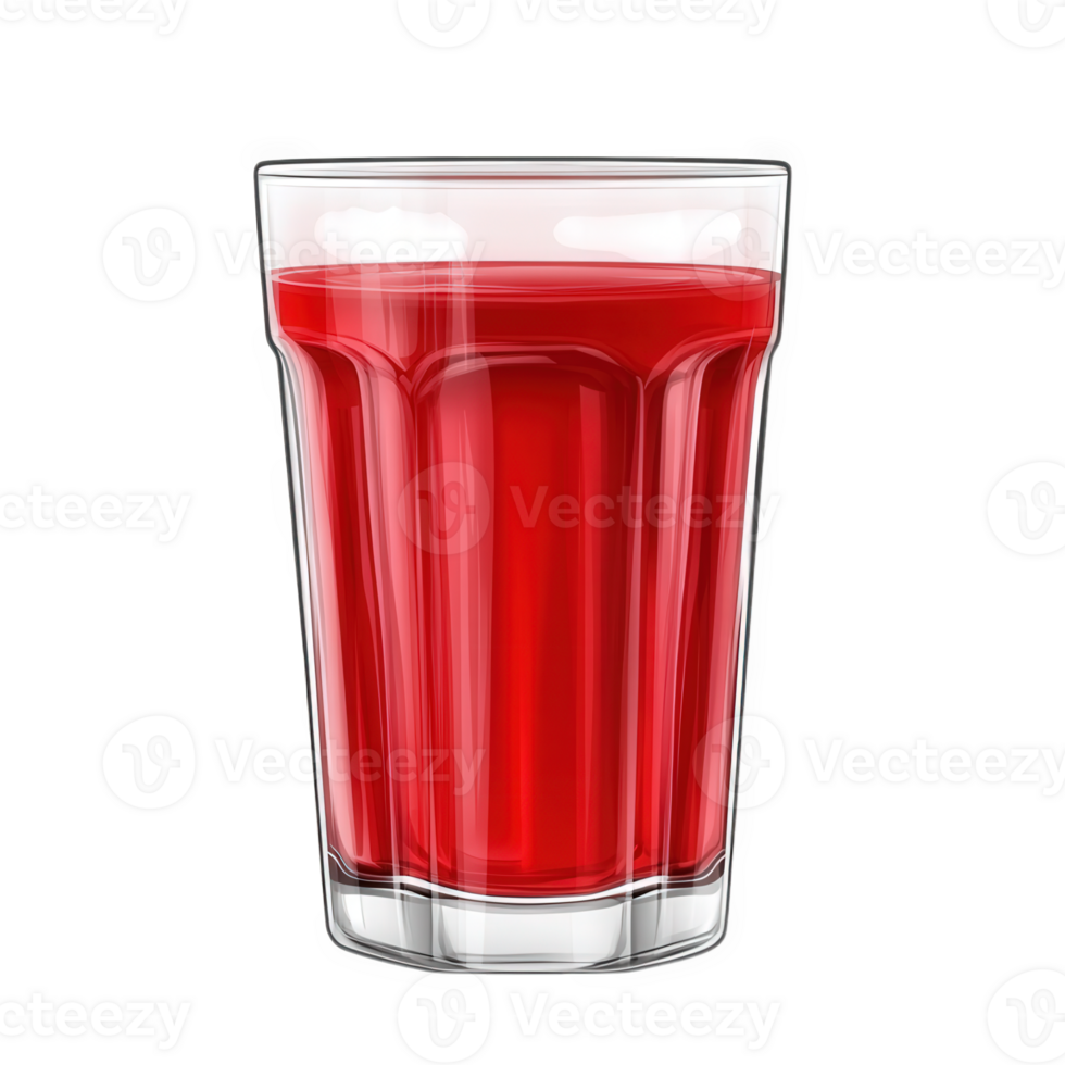A Glass of Refreshing Red Juice Beverage, on transparent background png