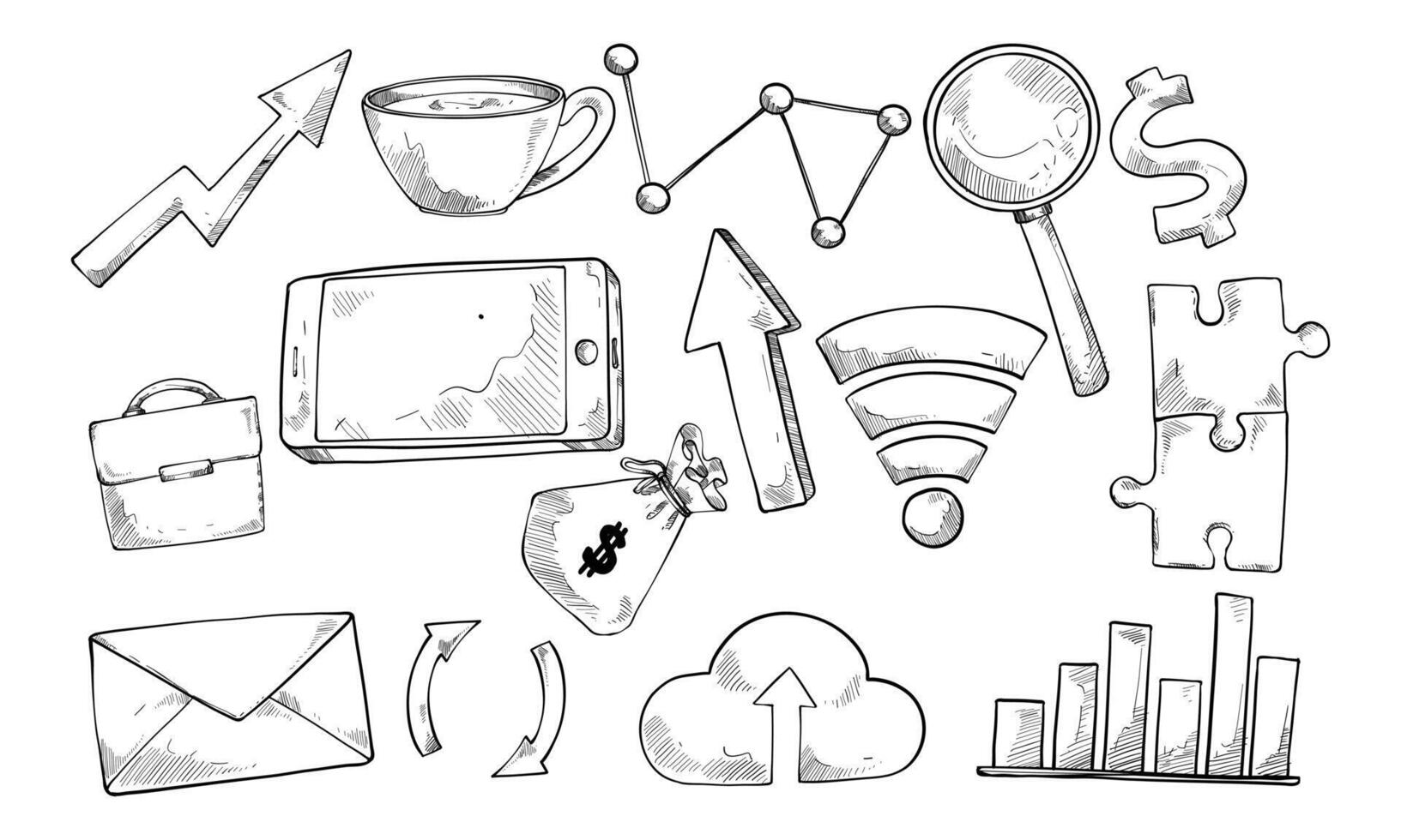 business handdrawn collection vector