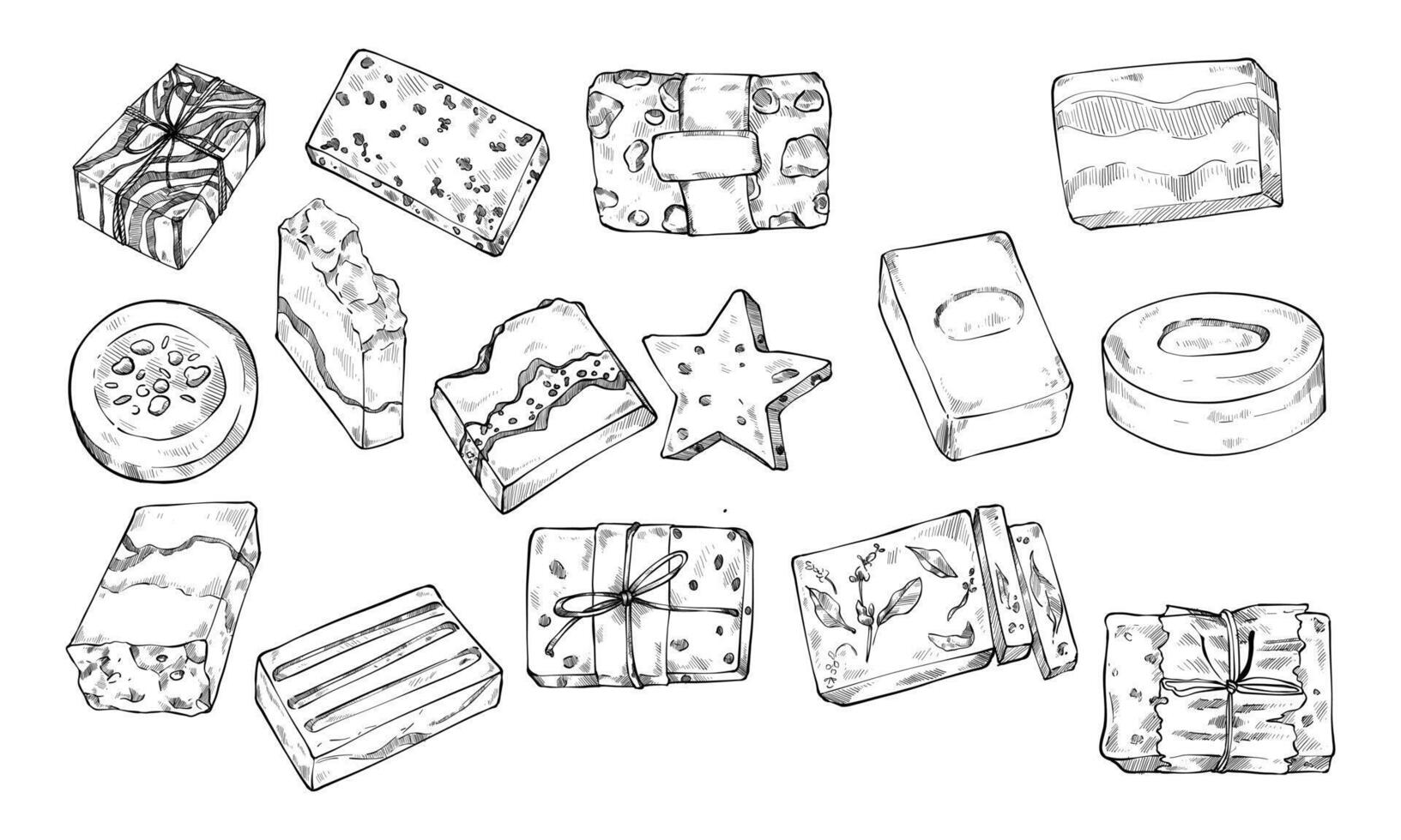 gift shape handdrawn collection vector