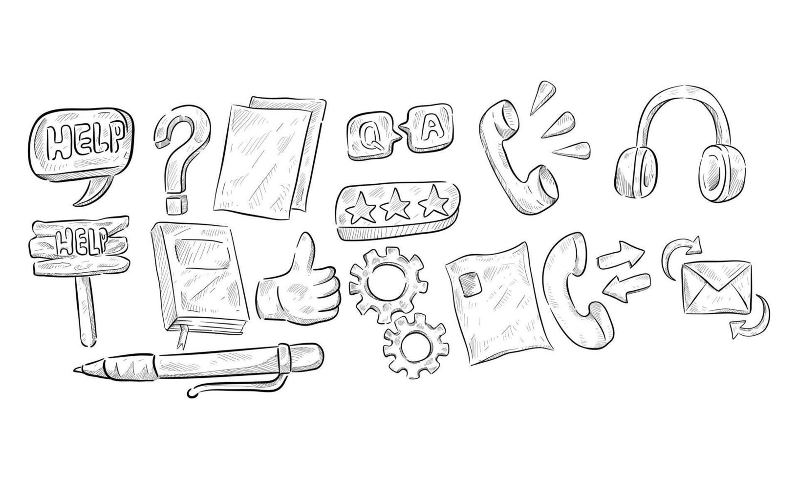 FAQ handdrawn collection vector