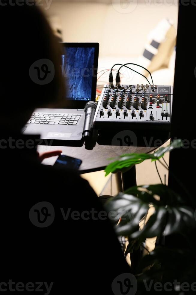 An essential guide to setting up an audio mixer and laptop configuration for media production photo