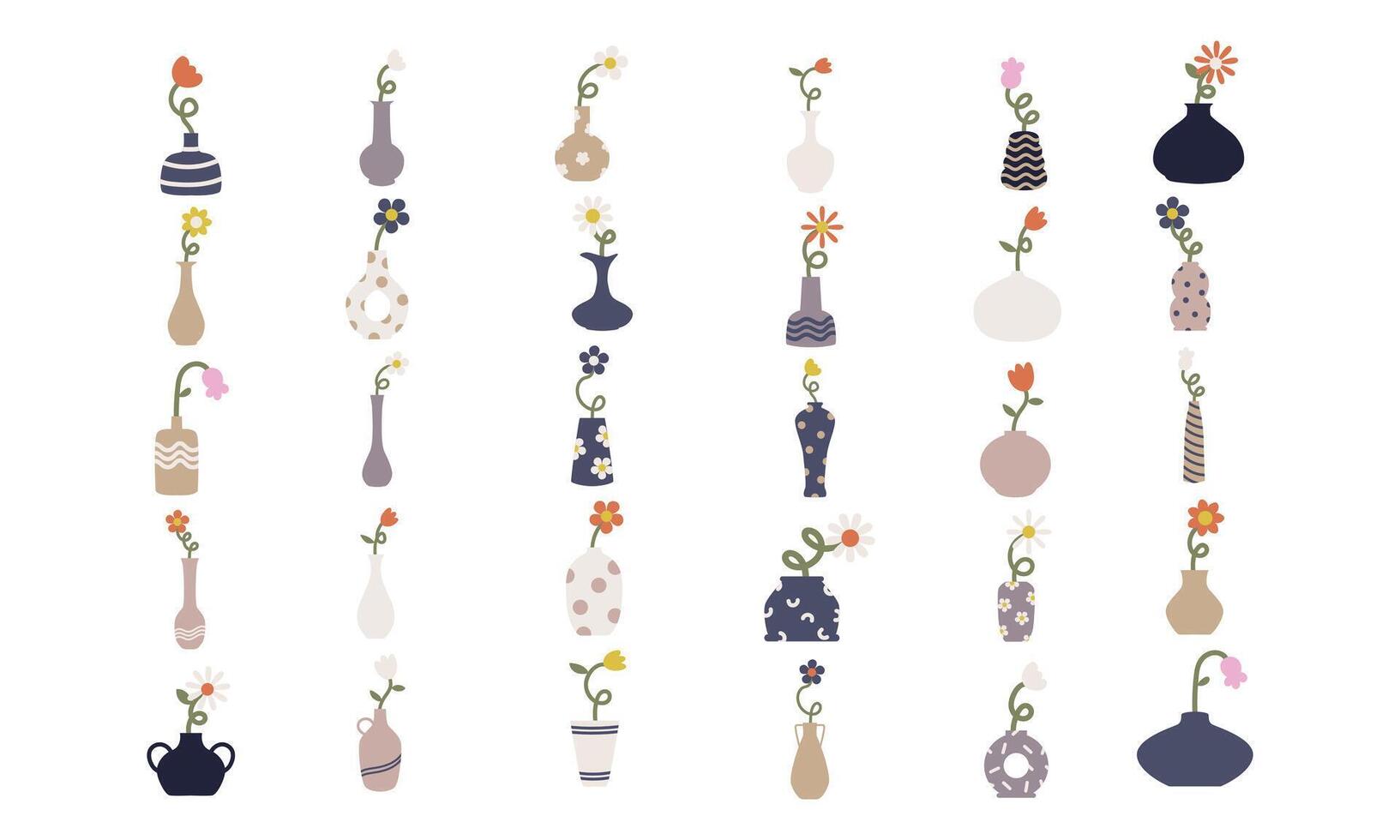 flower vase collection vector
