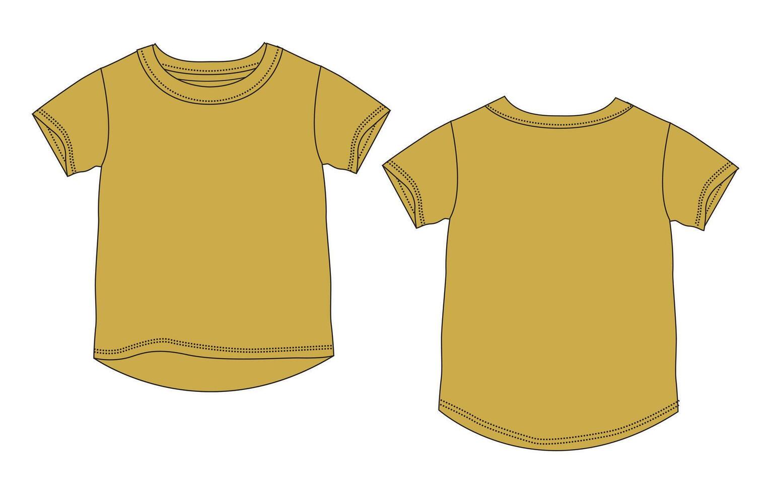 A yellow t - shirt with a long sleeve and short sleeve vector