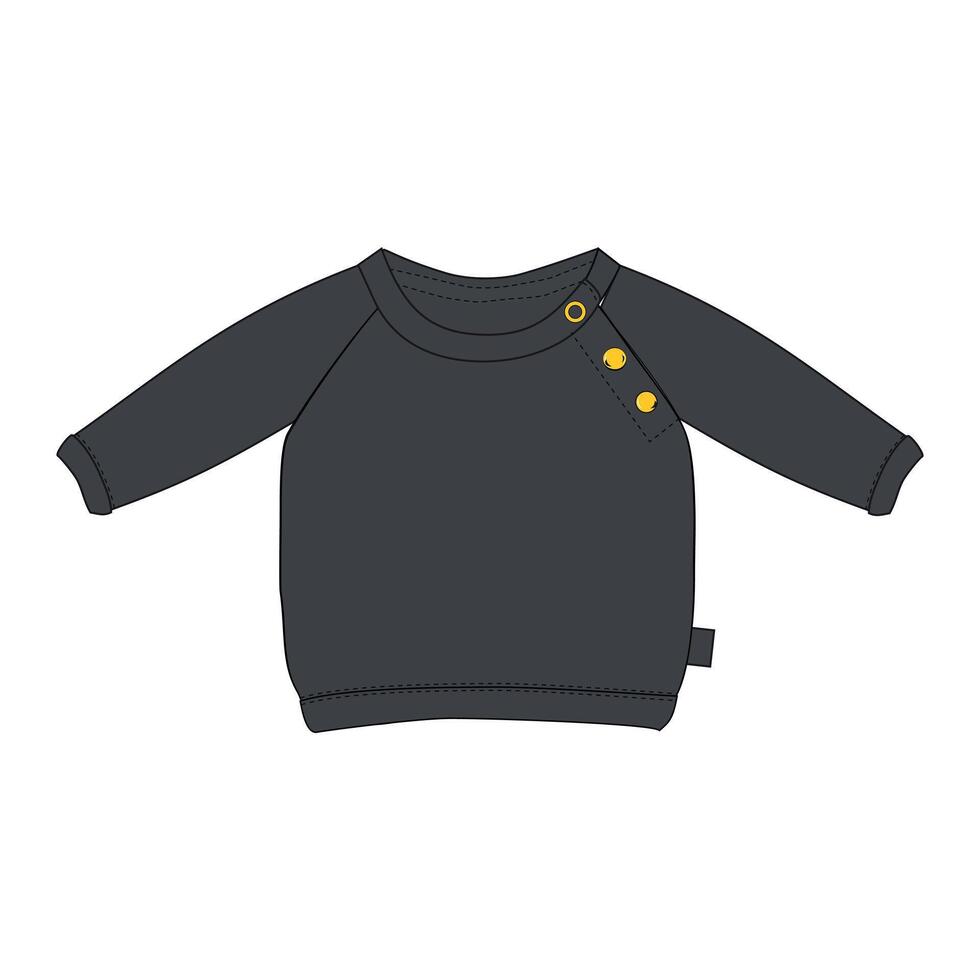 A black sweater with yellow buttons on the front vector
