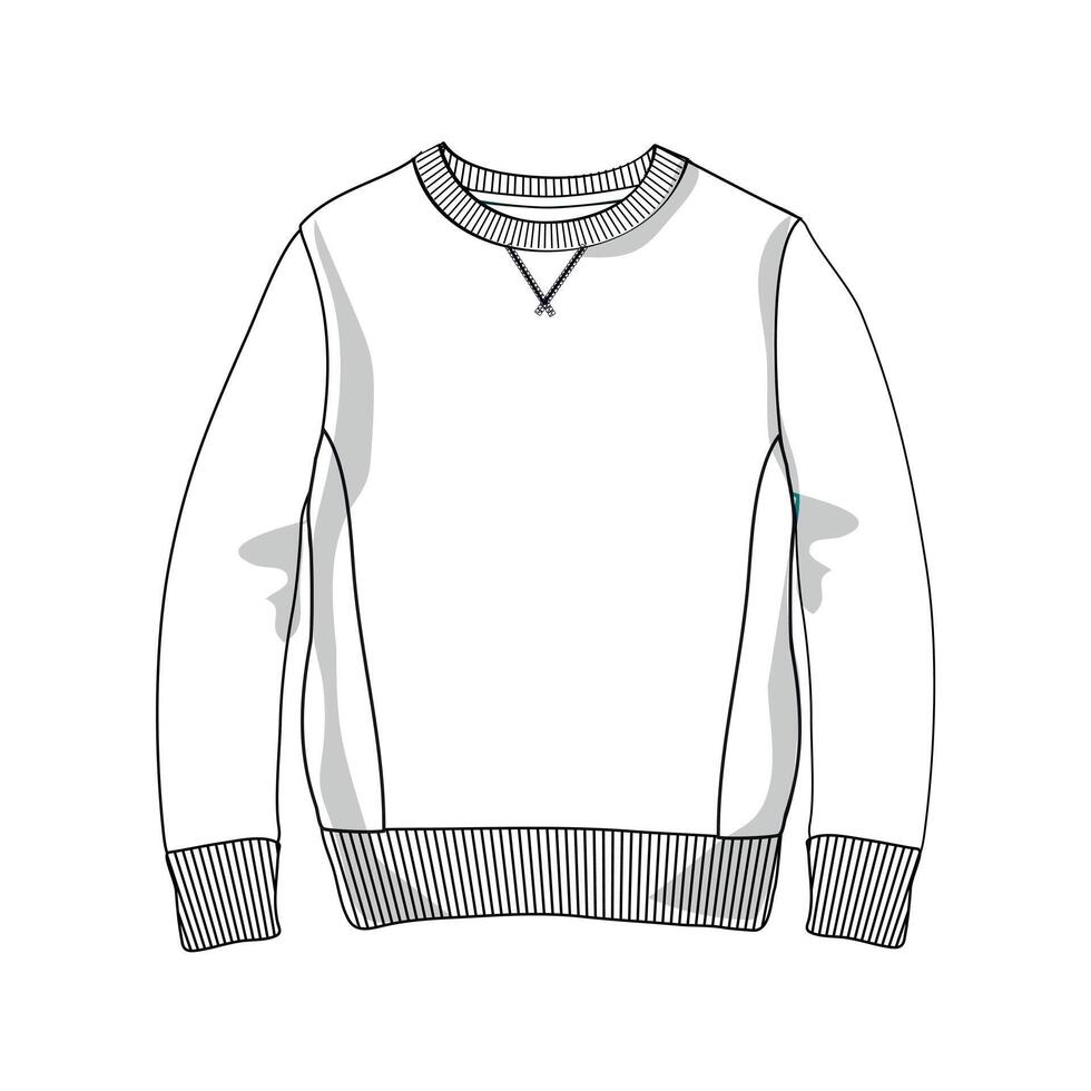 A drawing of a sweater with a white background vector