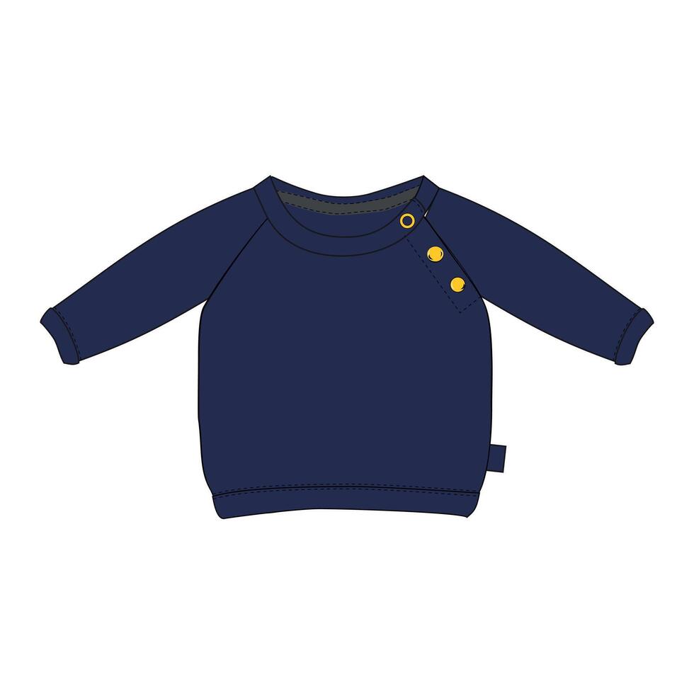 A baby sweater with buttons on the front vector