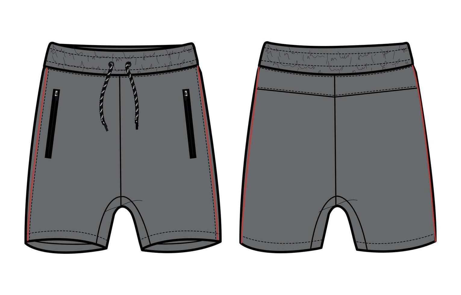 A pair of shorts with a zipper and side pockets vector