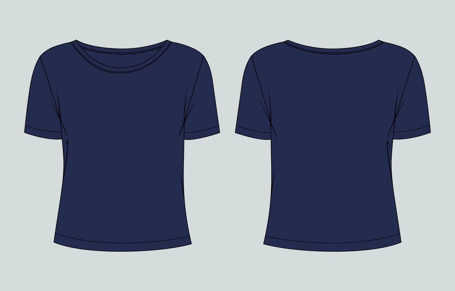 A blue t - shirt with a short sleeve and a long sleeve vector