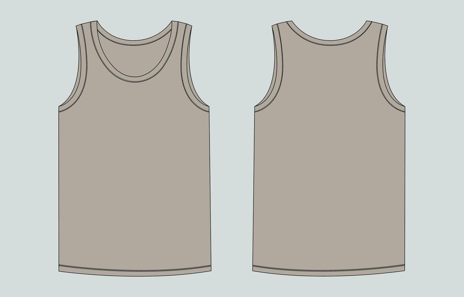 Two tank tops, one is gray and the other is tan vector