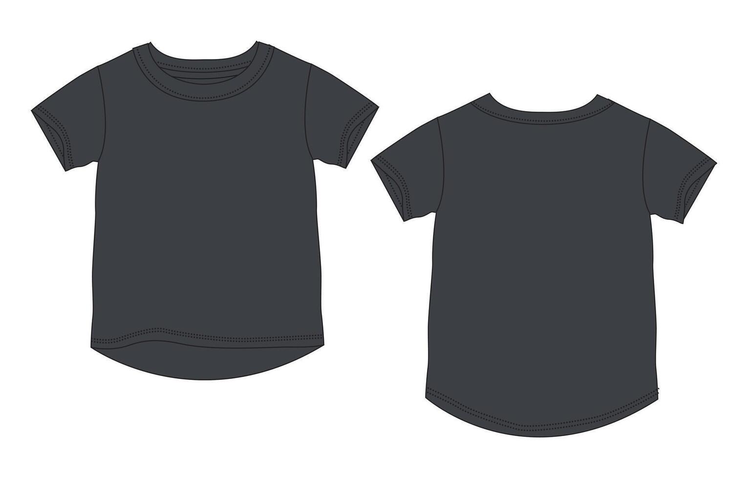 Black t - shirt template, front and back vector
