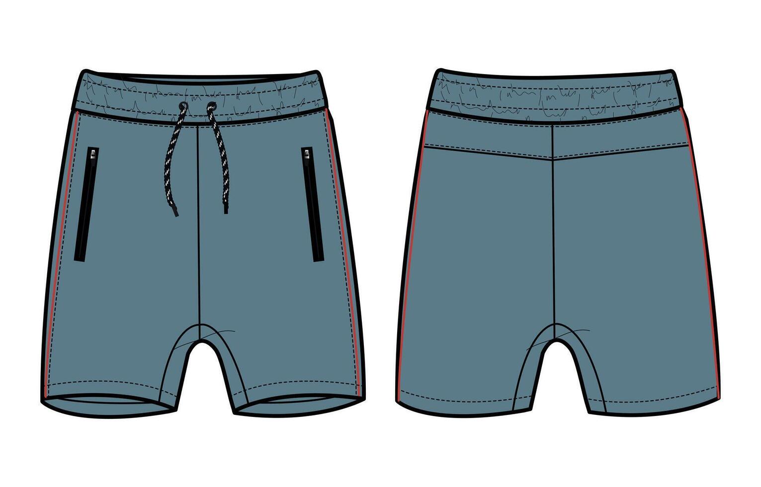 A pair of shorts with a zipper and side pockets vector
