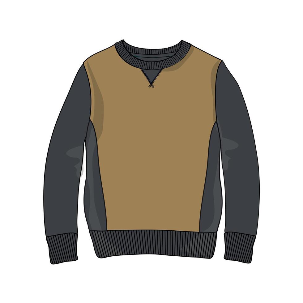 A brown and black sweater on a white background vector