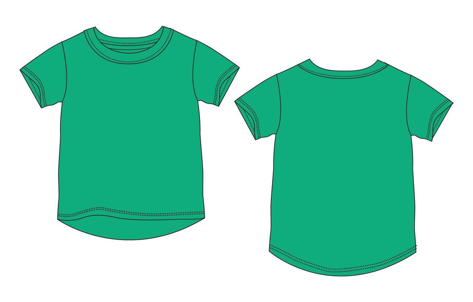 A green t - shirt with a short sleeve and a long sleeve vector