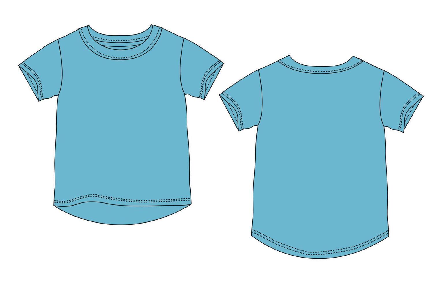 A blue t - shirt with a short sleeve and a long sleeve vector