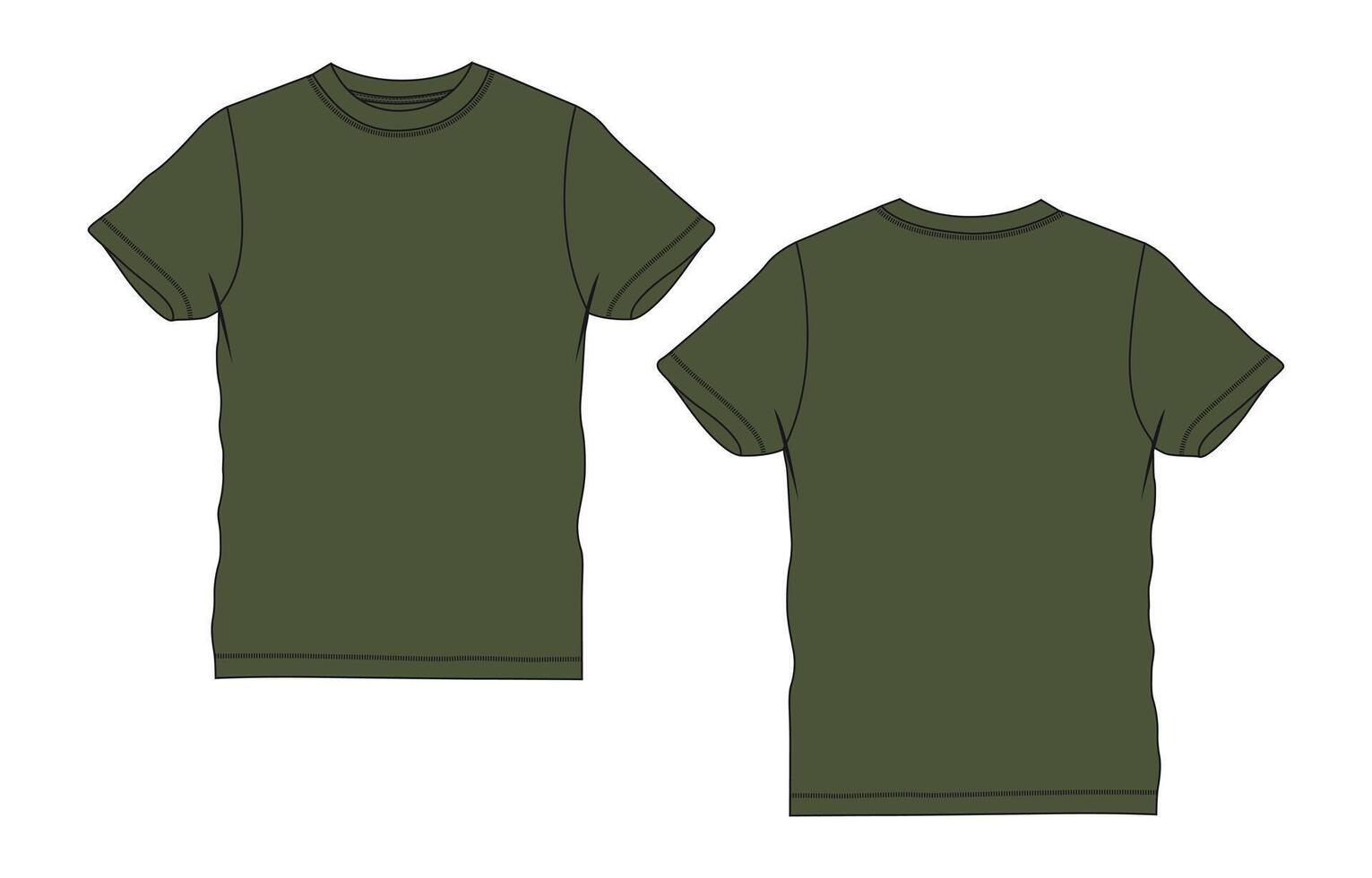 Two green t - shirts on a white background vector