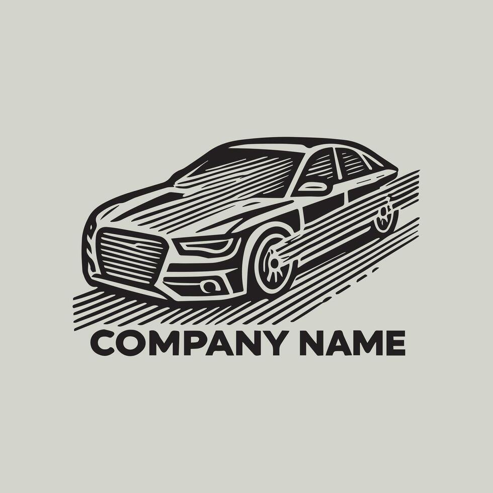 Laser Beam Cuts Car Logo vector