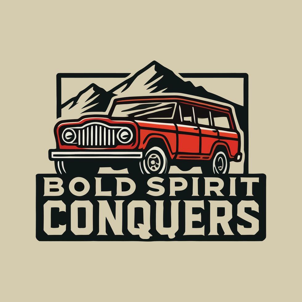 Bold Spirit Conquers Car Logo vector