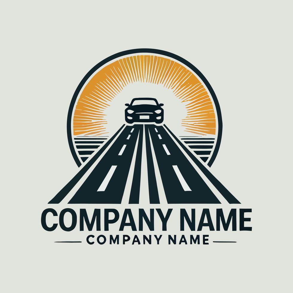 Endless Road Stretches Car Logo vector