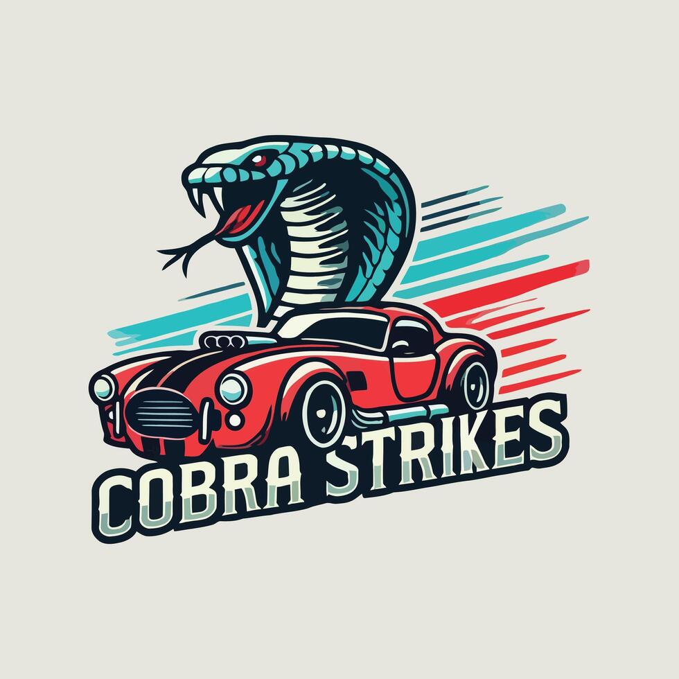 Cool Cobra Strikes Car Logo vector
