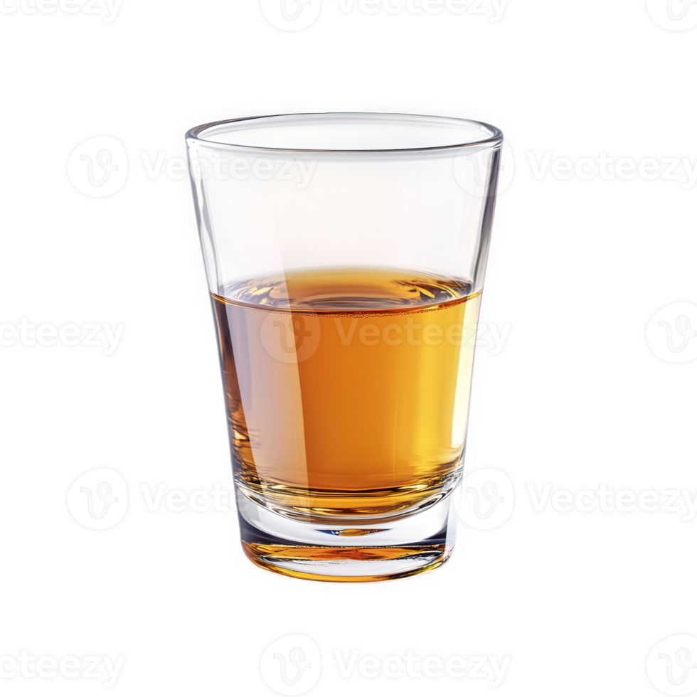 Amber Liquid in a Tall Glass, on transparent background png