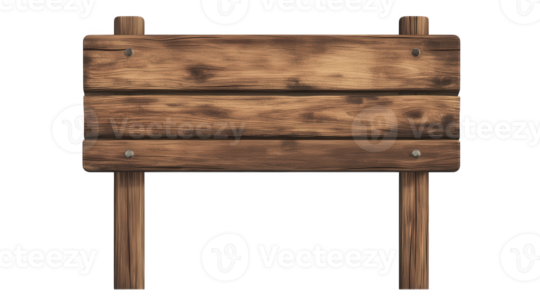 Rustic Wooden Sign Blank Message Board, on transparent background png