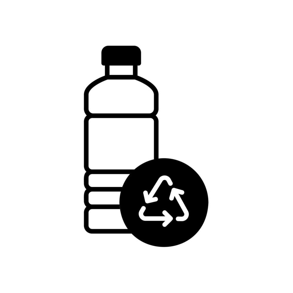 Eco-friendly recycled plastic bottle icon vector