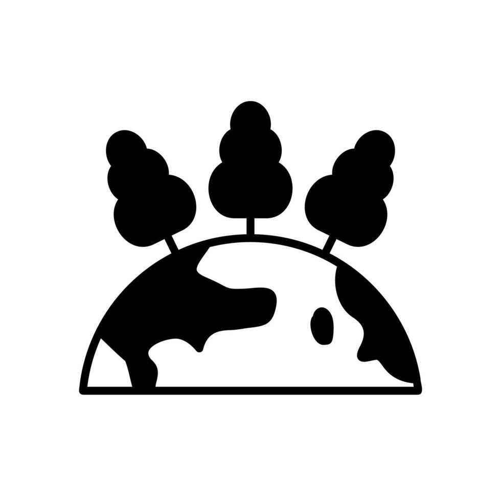 Earth icon with forest trees vector