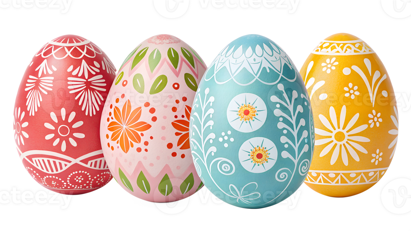 Colorful decorated eggs for spring celebration png