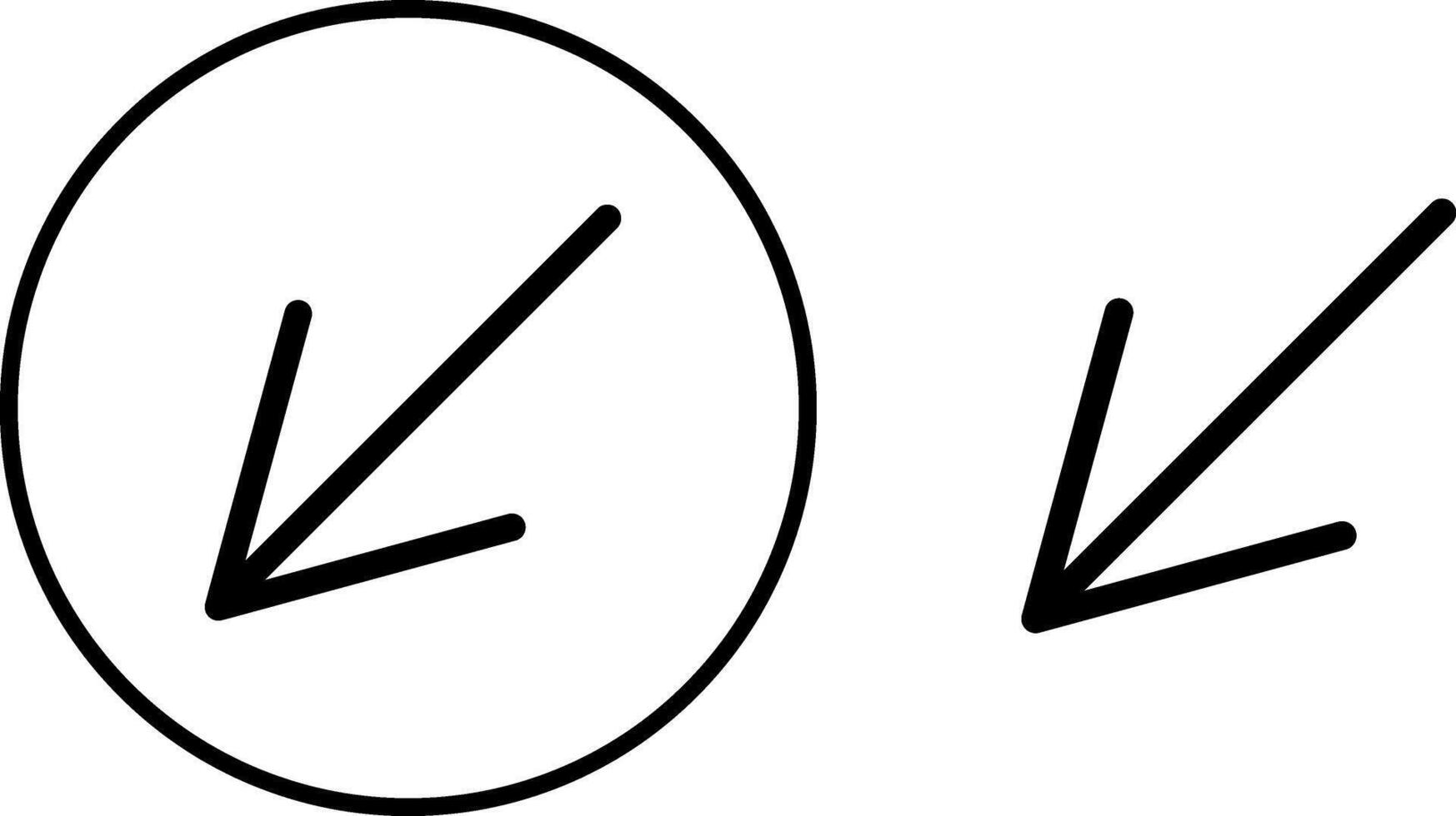 icon design with an arrow pointing down and to the left.A black and white icon on a transparent background. illustration. Icons for infographics and social networks. illustration vector