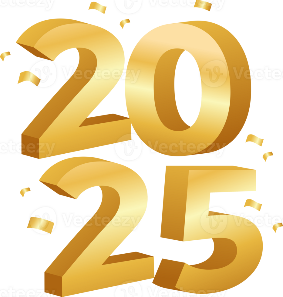 2025 gold happy new year png