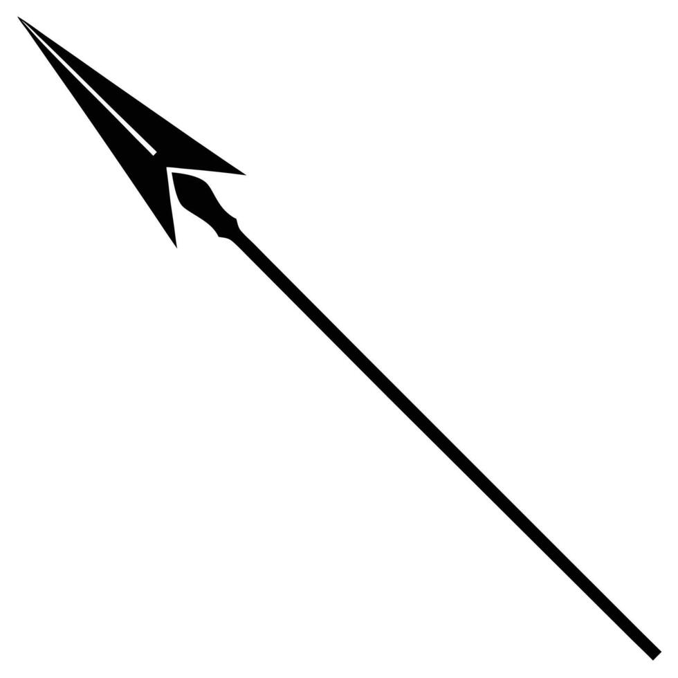 Javelin Throw Silhouette on White Background vector