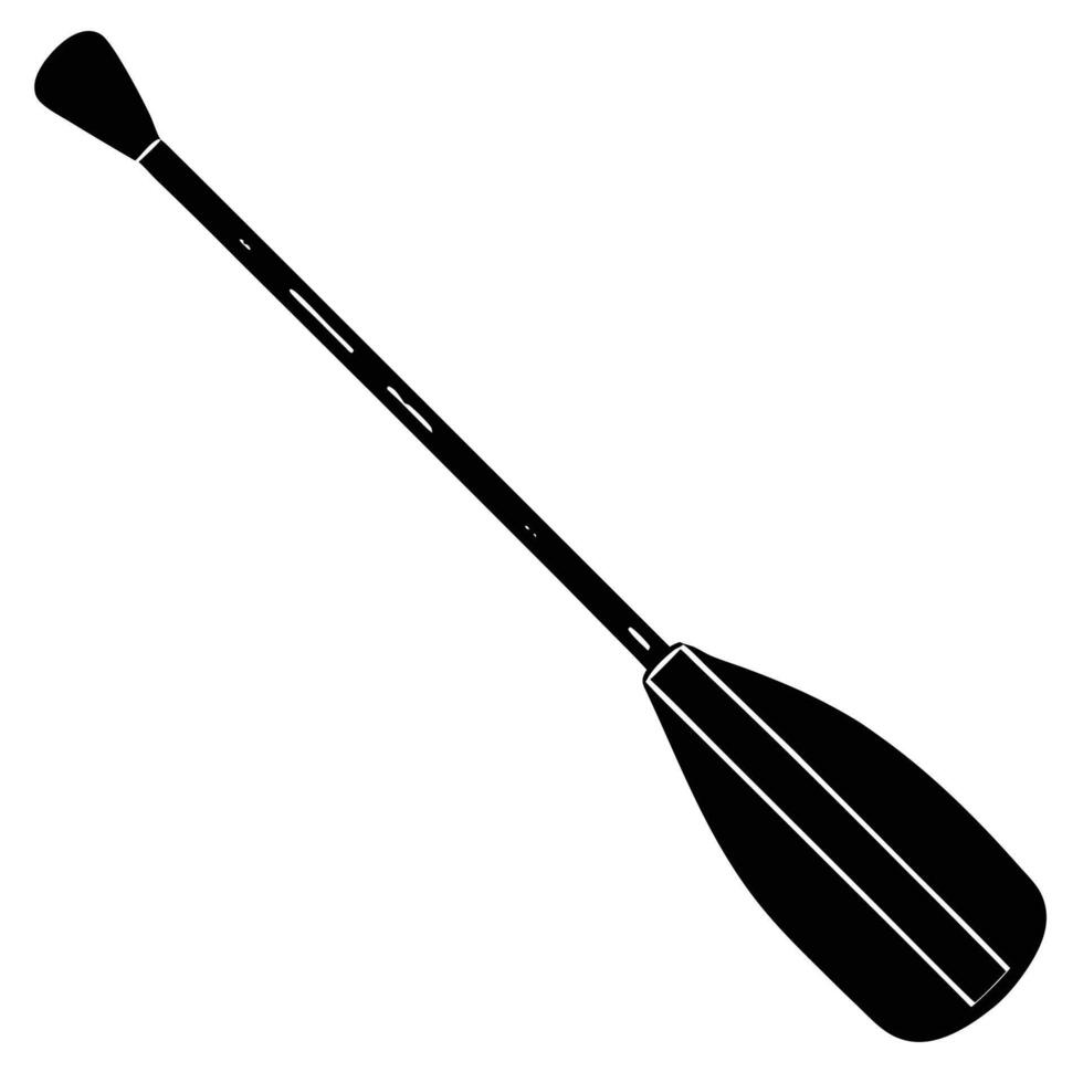 Kayak Paddle Silhouette on White Background vector