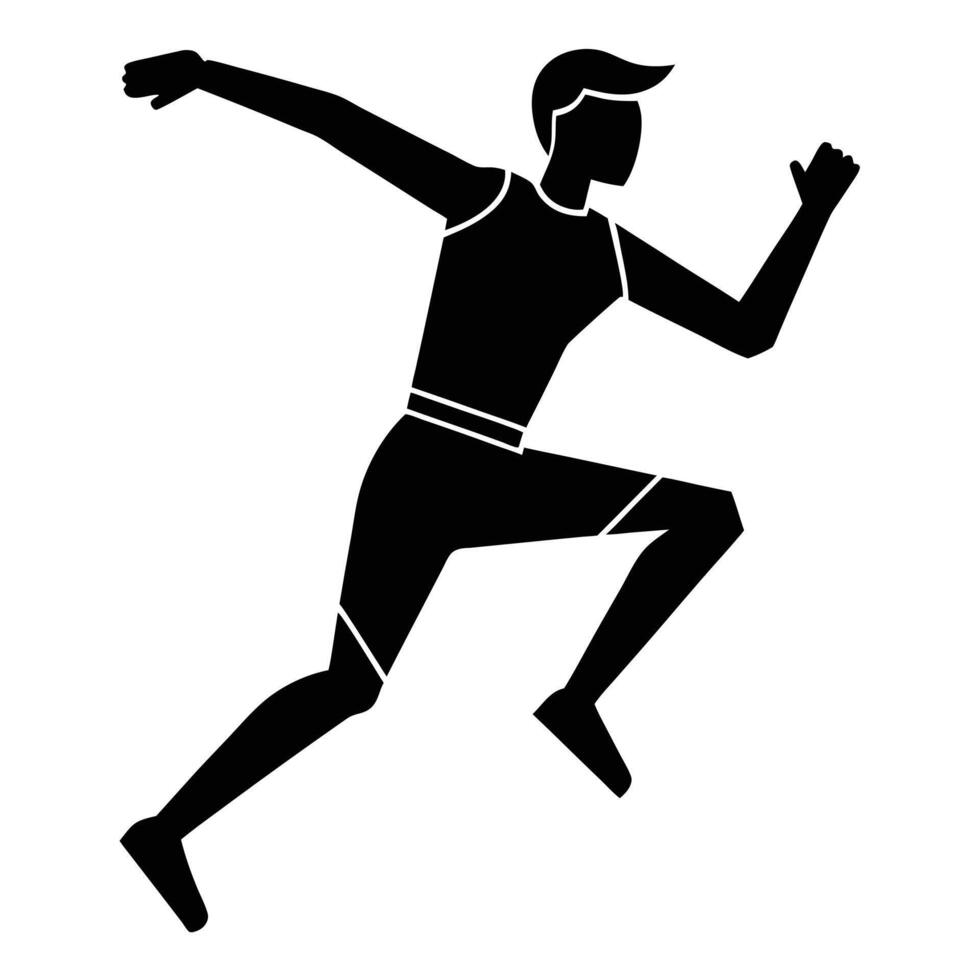 Jumping Player Silhouette on White Background vector