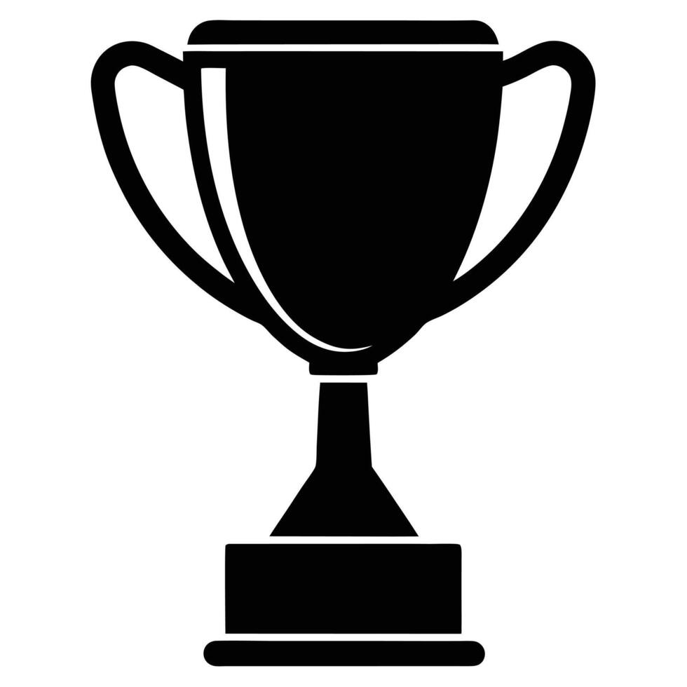 Table Tennis Trophy Silhouette on White Background vector