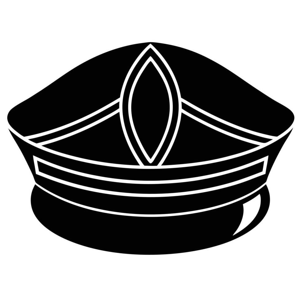 Sailor Hat Silhouette on White Background vector