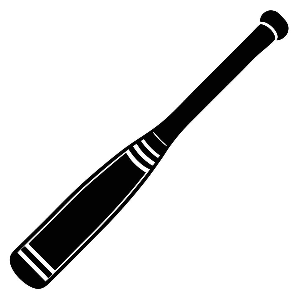 Cricket Bat Silhouette on White Background vector