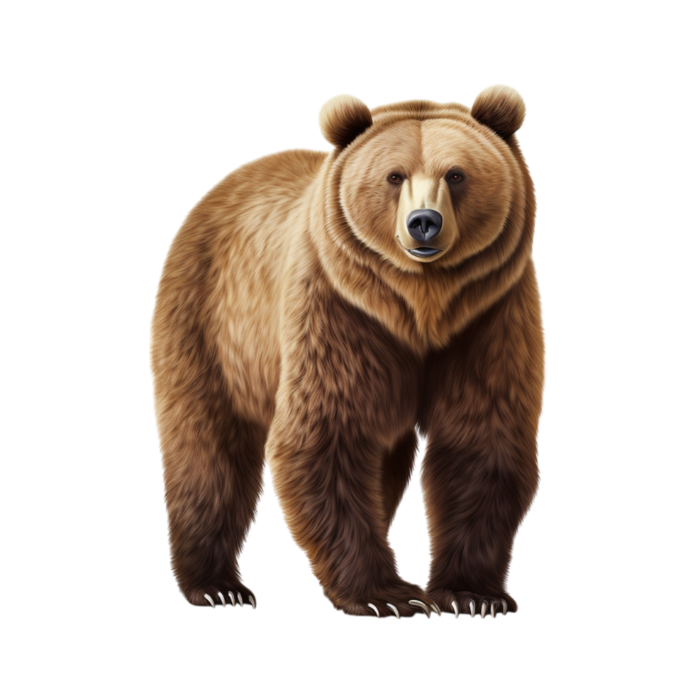 Powerful Brown Bear Standing for Wildlife and Nature Concepts png
