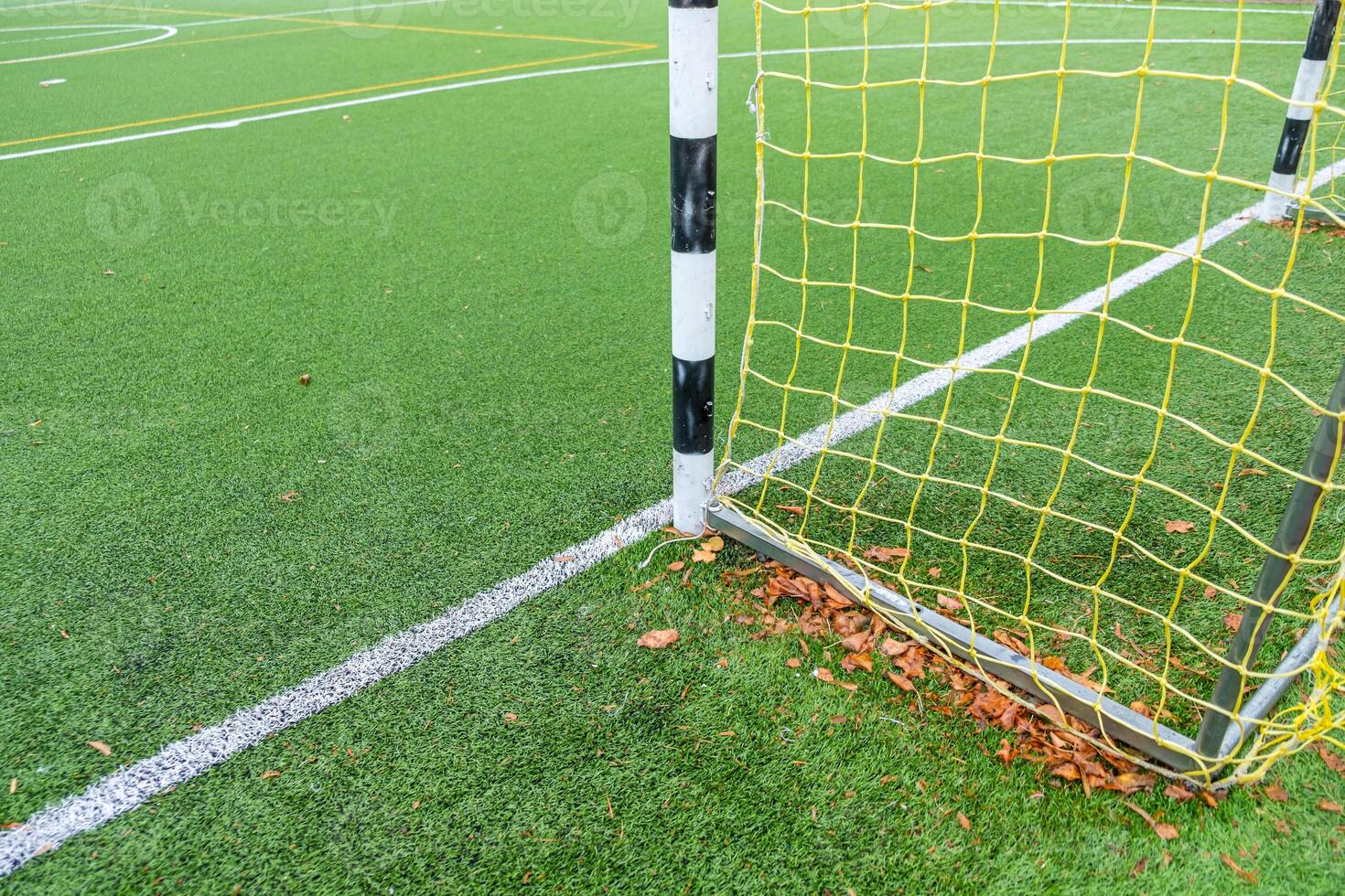 partial view of a goal in a 7-a-side soccer field photo