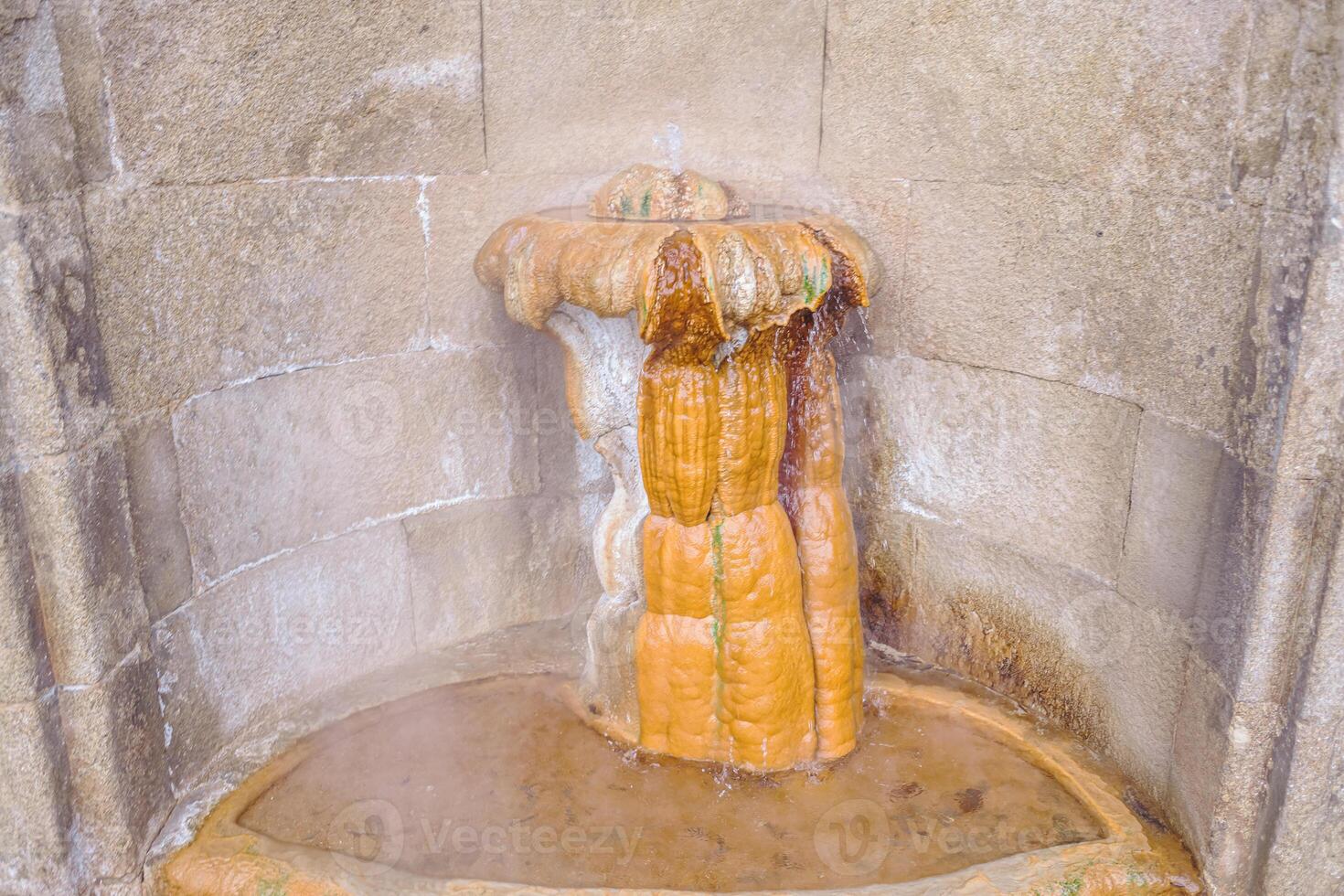 As Burgas, thermal hot water spring in the city of Ourense. Galicia, Spain photo