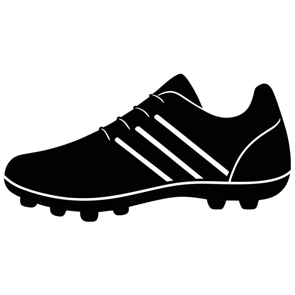 Football Shoes Silhouette on White Background vector
