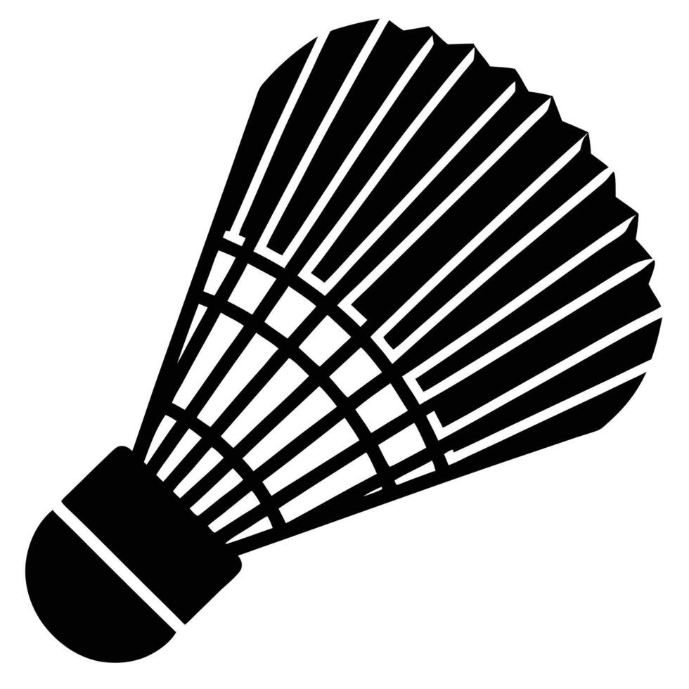 Badminton Shuttlecock Silhouette on White Background vector