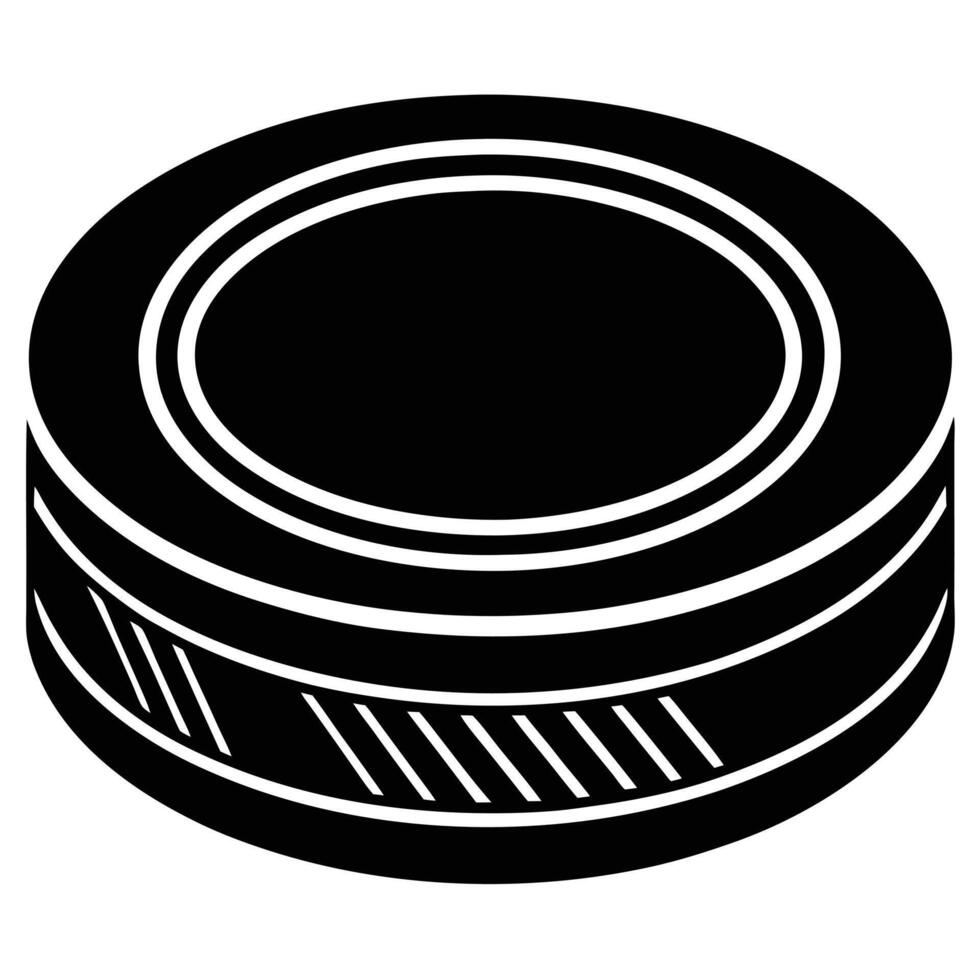 Hockey Puck Silhouette on White Background vector
